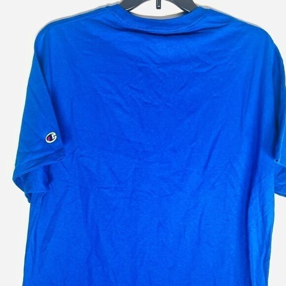 Champion Mens 100% Cotton Logo T-Shirt blue, rainbow Size X-Large - Picture 3 of 4